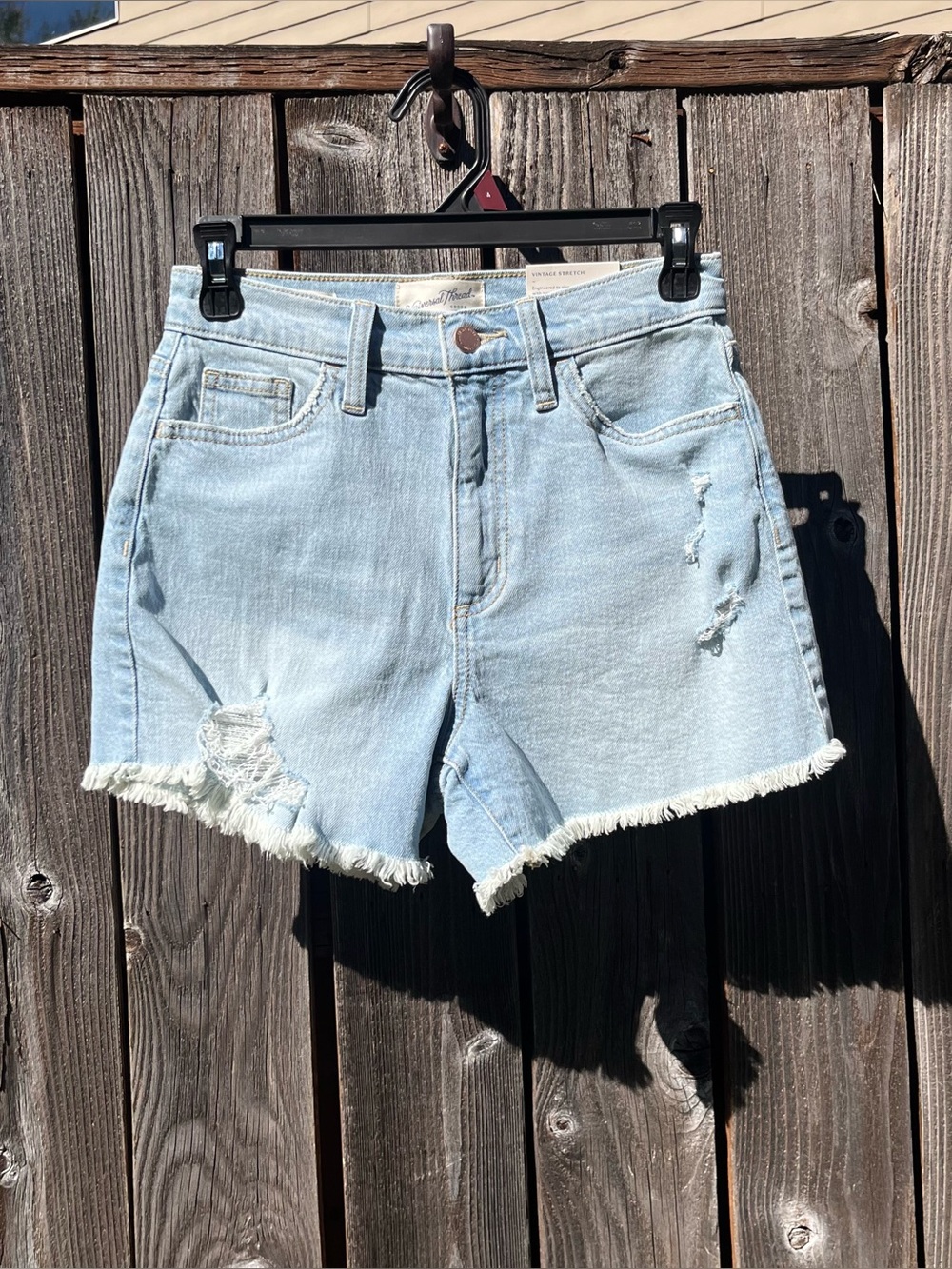 Universal Thread raw hem distressed denim jean shortie shorts size 0